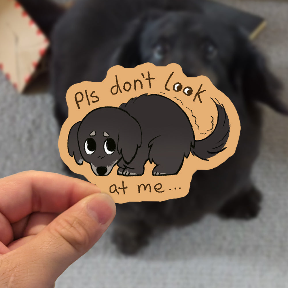 Vinyl Sticker - Pls Don't Look At Me